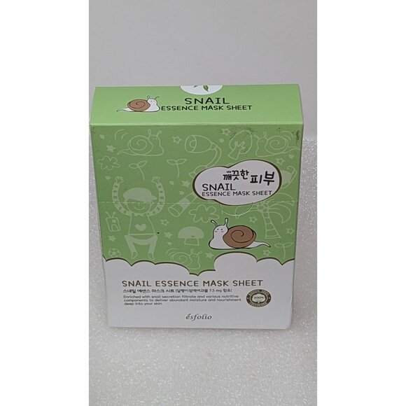 Esfolio Snail Essence Mask Sheet 10-Pack  Hydrating & Rejuvenating Skincare - Picture 1 of 3